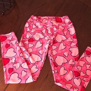 LulaRoe leggings Heart Valentine pattern One Size